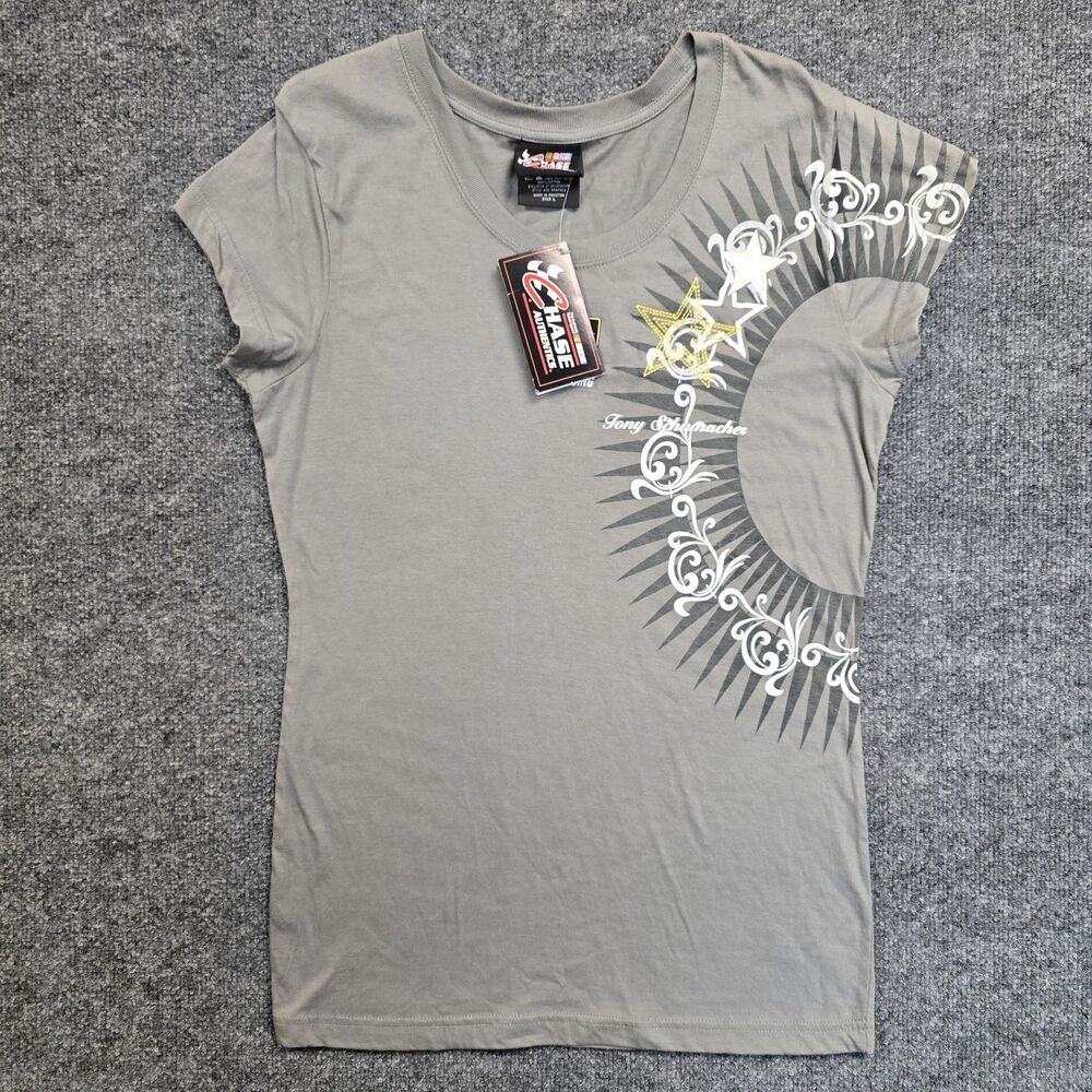 Chase Authentics Y2K Nascar Short Sleeve Gray Tee Tony Schumacher Sz L NWT